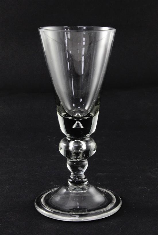 A Dutch or German glass goblet, 18th century, 16cm